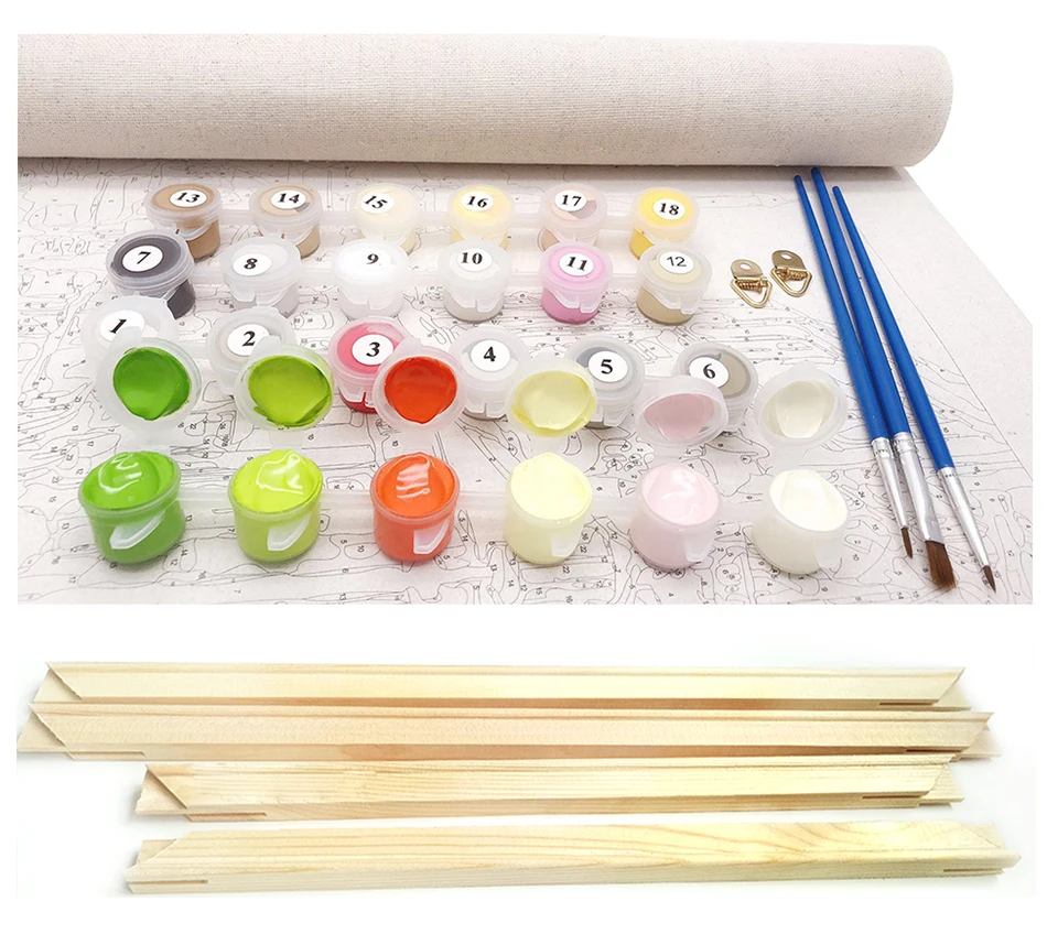 Seaside Girl DIY Canvas Painting by Numbers kids adults Acrylic abstract Oil paint by numbers Picture  For Wall modern Art