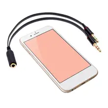 

Convenient Headphone 3.5mm Audio Cable 2 in 1 Stretch-resistant TPE Splitter for Phones