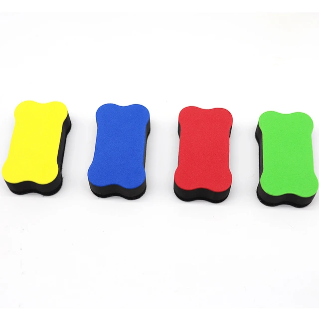 10Pcs Green+Black Mini Felt Cloth Whiteboard Dry Eraser Erase Pen Board Kid  Marker School Office supplies