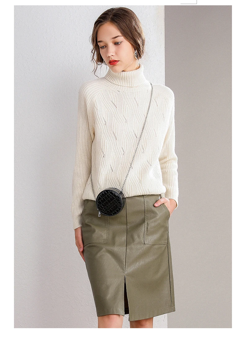 cashmere sweater female autumn and winter new thick high collar sweater female Korean sexy sweater party short sweater
