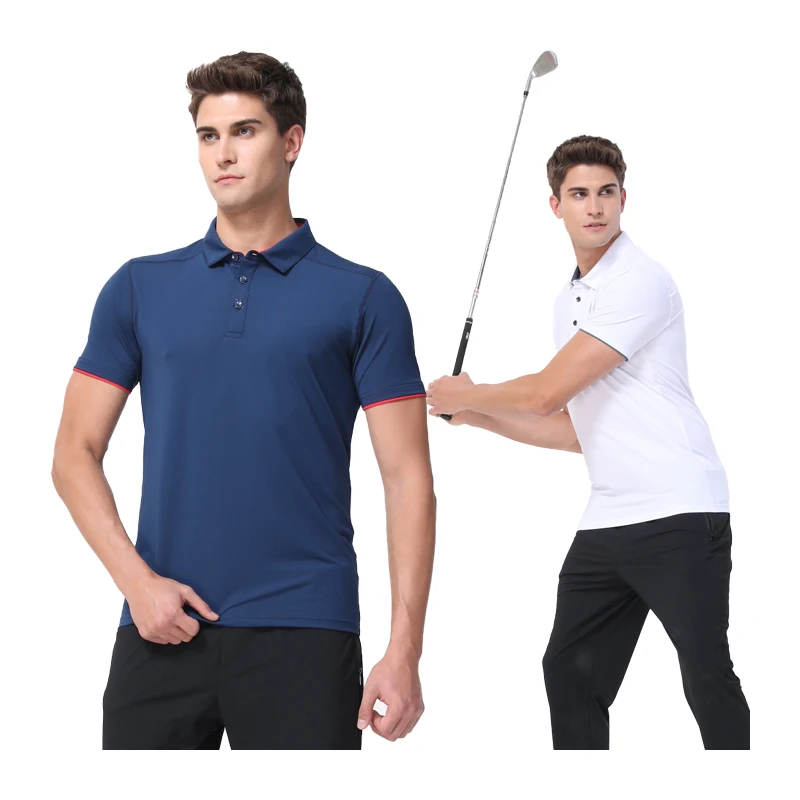 

Running Tshirts Mens Turn Down Collar Golf Shirts Quick Dry Training Tennis Badminton Short Sleeve Male Fitness Tee