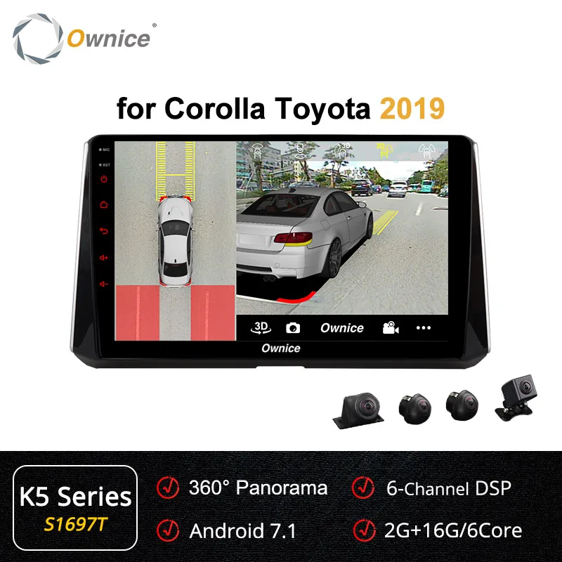 S1697 K5 Ownice k3 k5 k6 Android 8.1 GPS Navi Car Radio Multimedia Player 4G LTE 360 Panorama DSP SPDIF Head Unit For Toyota Corolla - Цвет: S1697 K5