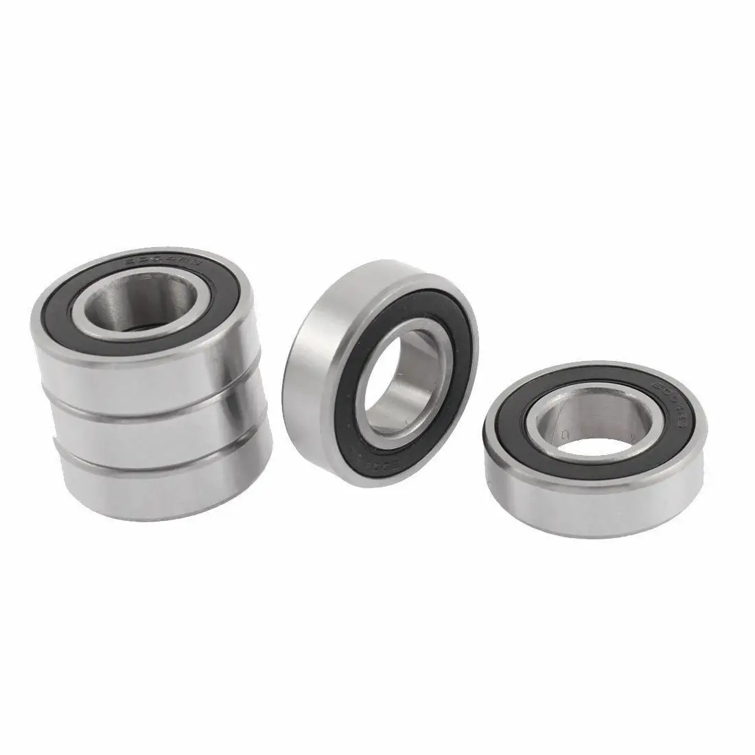 5 Pcs 6004RS 42mm x 20mm x 12mm Rubber Sealed Groove Ball Bearings. afbeelding