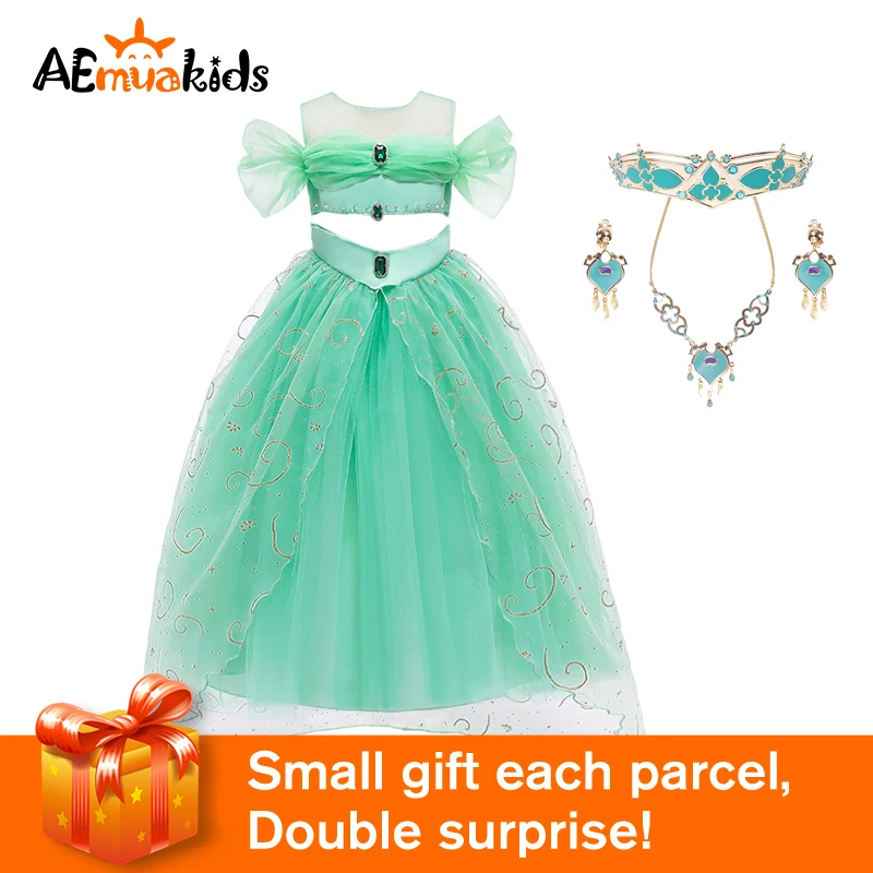 

Summer Baby Little Girl Casual Jasmine New Dress Up Outfits Ruffles Clothes Kids Birthday Halloween Party Princess Costume