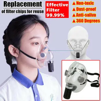

Reusable Half Face Mask Respirator Silicone TPU Anti-droplets Safety Anti-dust Anti-droplet Protective 99.99% Face Masks Cover