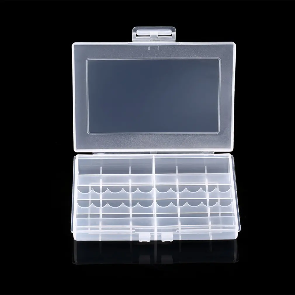 

LEISE 8002 Case Batteries Storage Case Holder Storage Battery Box Transparent Hard Plastic for 10 X AA or 14 a AAA Battery ACEHE