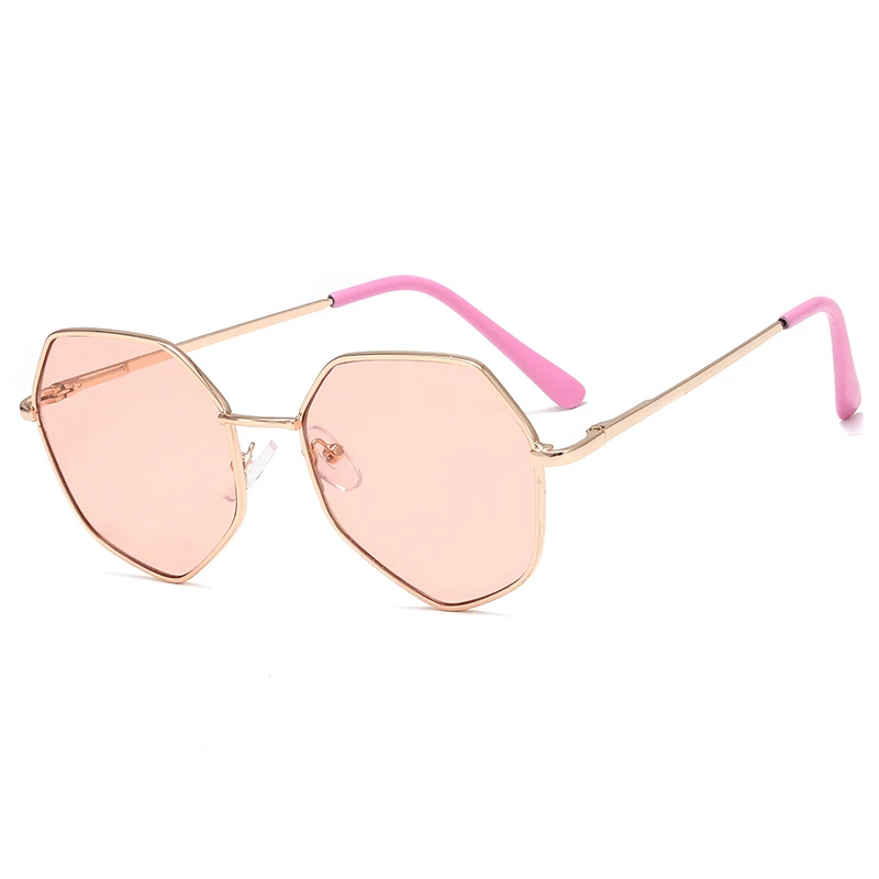 pink Заводская распродажа, металлические оправы, весенние дужки, детские солнцезащитные очки - Цвет линз: pink