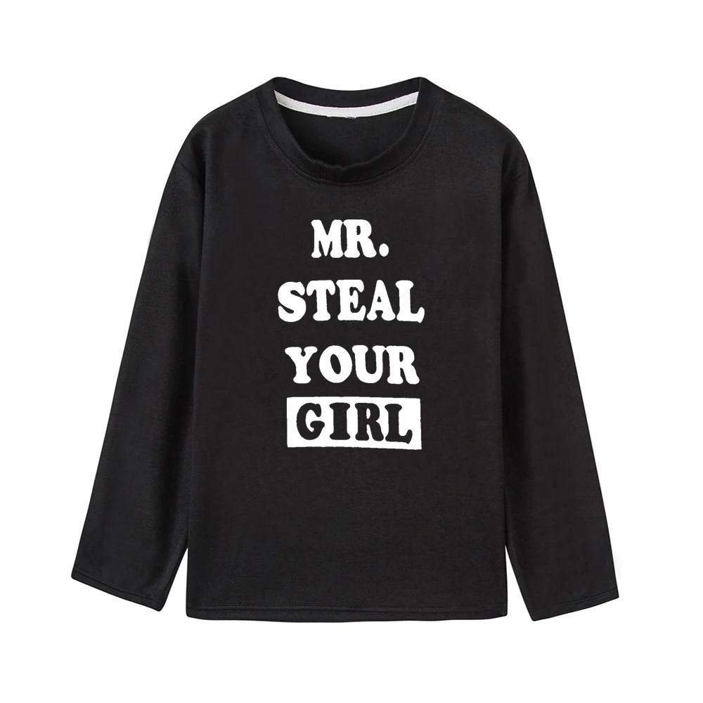 Детские футболки с длинными рукавами и надписью «Mr Steal Your Girl» для мальчиков; крутая Осенняя футболка с надписью «Brothers family look»; футболки; одежда для малышей