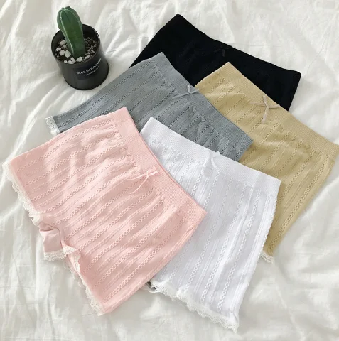 Короткие штаны для женщин милые бесшовные шорты с высокой талией безопасные