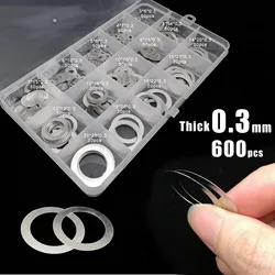 Ultra - Thin Precision Stainless Steel Washer Set - 600 - Piece Assortment (Thick 0.3mm)