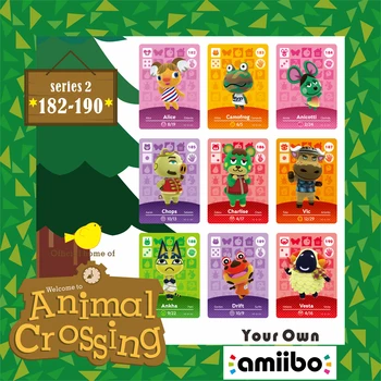 

182-190 Set 2 Amiibo Amibo Card Cards Nintendo Switch Animal Crossing Edition Card Amiibo Card Work Animal Crossing for Ns Games