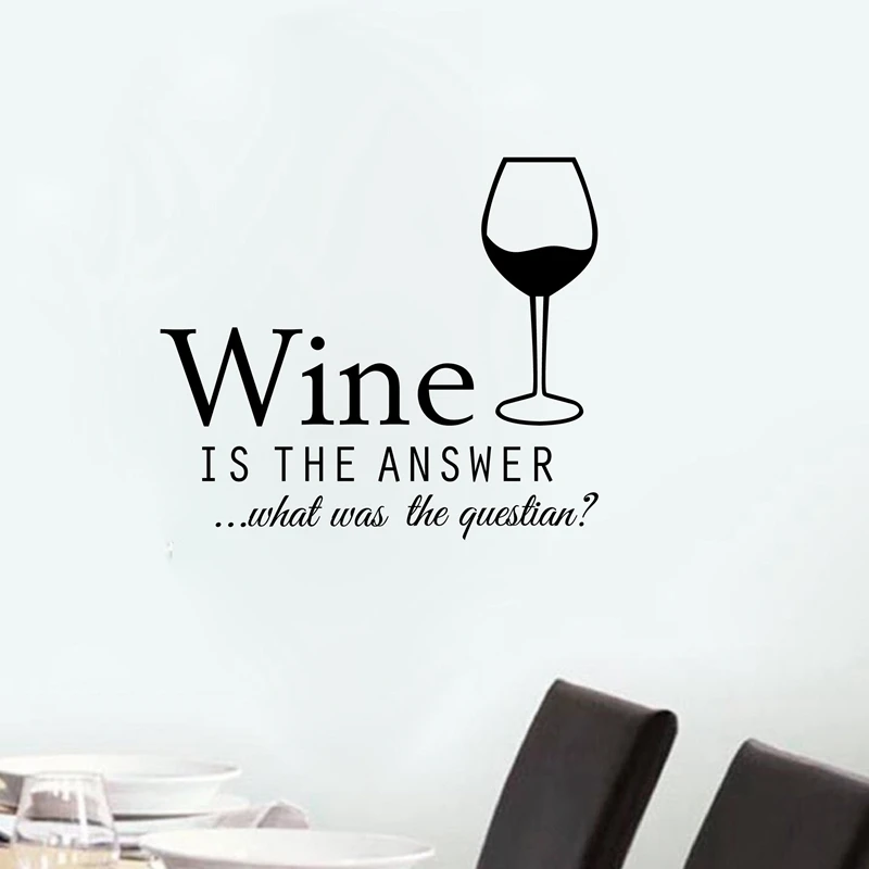 Peel & Stick Wall Sticker Black Size 14 Inches x 28 Inches Design with Vinyl Moti 2562 2 Decal Wine Kitchen Quote Color 