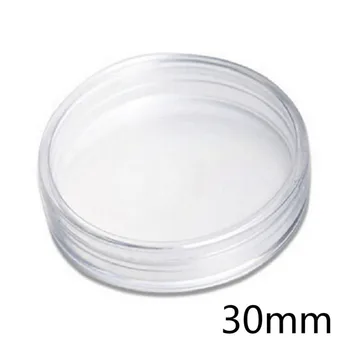

10 Pcs/set Clear Round Plastic Cases Coin Storage Holder 30mm High Quality
