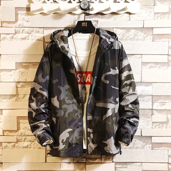 

Autumn Pop Jacket Men Large Size 5XL Loose Camo Jacket Men And WoMen Couple Models Hooded Jacket Coat Jacket