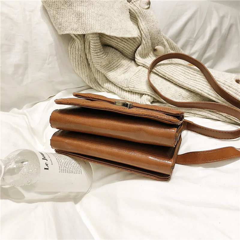 

Korean-style Bright Skin Multi-Compartment Square Sling Bag Rhombus Double Zipper Insurance Shoulder WOMEN'S Bag