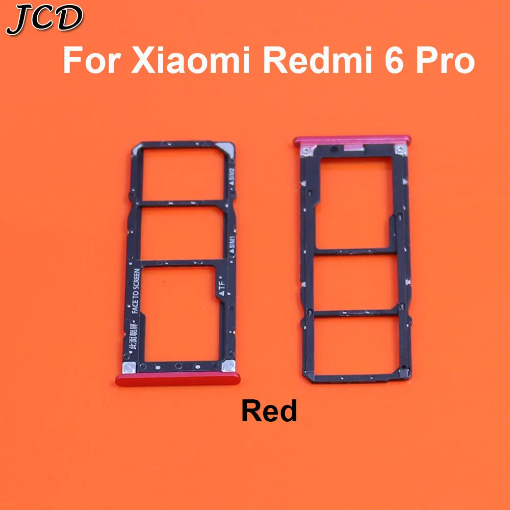 JCD держатель лотка для Sim для Xiao mi redmi 6 pro/mi A2 lite держатель слота для sim-карты Замена - Цвет: Red