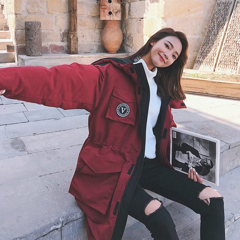 

Down Jacket Cotton-padded Clothes Women's 2018 New Winter Mid-length Cotton-padded Clothes Korean-style Loose-Fit BF Cotton-padd
