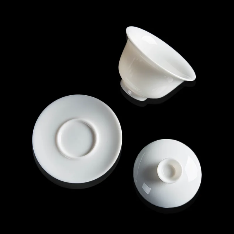 Кружки чайные наборы белый фарфор gaiwan бытовые китайские сервизы рождественские