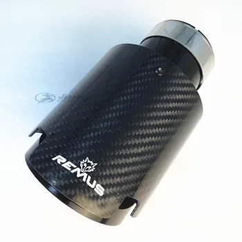 

Remus Glossy black Carbon Fiber Stainless steel Universal Automobile exhaust pipe Muffler Pipe carbon fiber exhaust tips