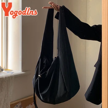 Yogodlns Large Capcaity Nylon Shoulder Bag Female Travel Light Tote Bag Casual Solid Color Crossbody Bag Designer Hobo Bag Purse 1