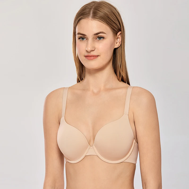 Beste Dobreva Vrouwen Volledige Dekking T shirt Beugel Glad Licht Gevoerd Push Up Bh