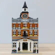 Городская улица, ратуша, модель, строительный блок, сборные игрушки, наборы, совместимые 15003 10224, рождественские подарки