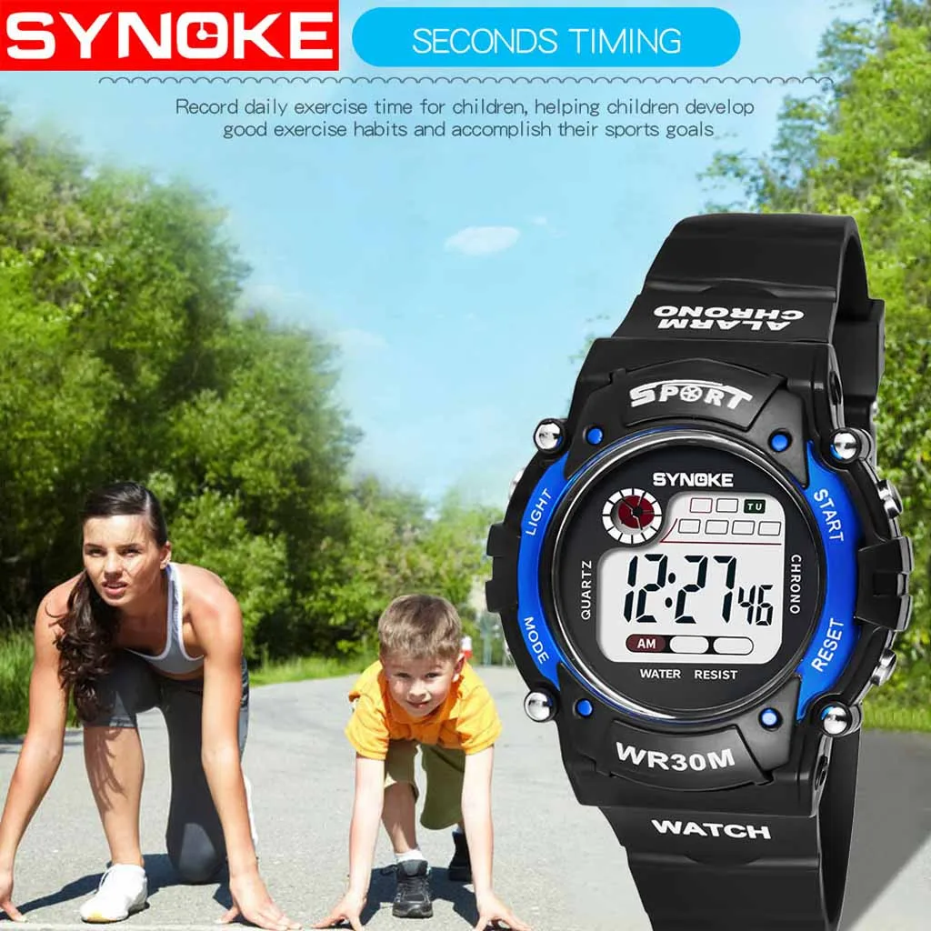 Montre enfant garcon SYNOKE светящиеся водонепроницаемые многофункциональные детские Студенческие электронные часы детские часы для мальчиков