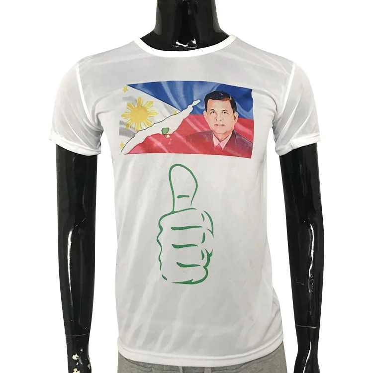 

2019 the Philippines Presidential Election Service Campaign Disposable Pure Polyester Advertising Shirt xuan ju shan Crew Neck P