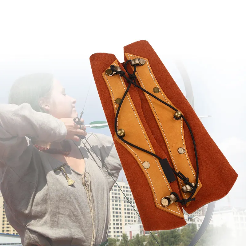 

Armguard Strong Perimeter 24cm Brown Protective Clothing Arrow Accessories Archery Field Bow Finger Outdoor Sports Cowhide