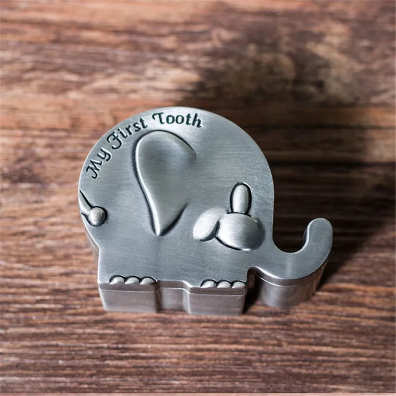 Creative Kids First Curl and Fairy Tooth Keepsake Box Christening Gift Keepsake for Newborn Gift Engraved Elephant Shape