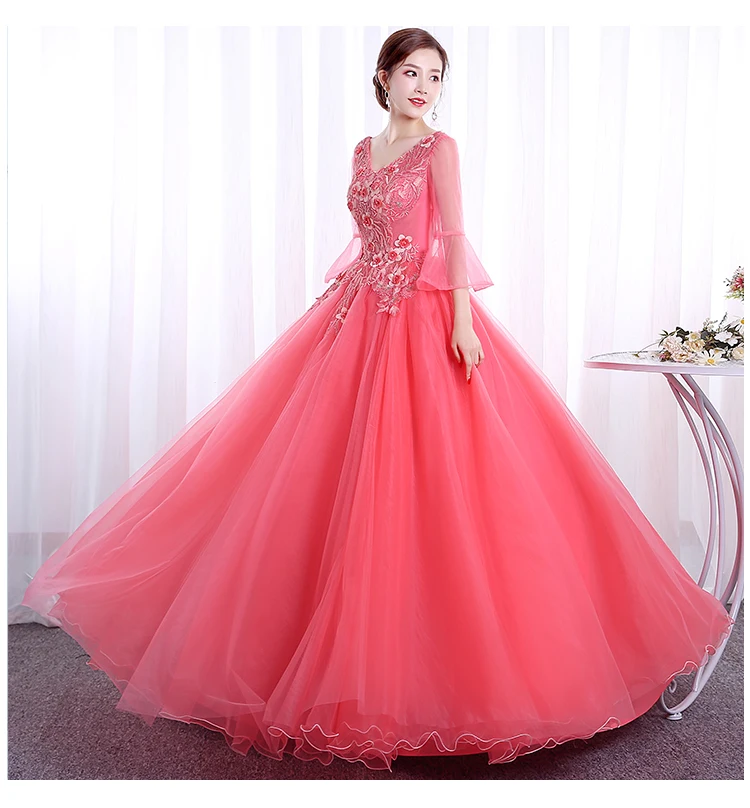 Robe De Soiree Новые Дешевые Бальные элегантные вечерние платья с цветочной вышивкой и v-образным вырезом кружевные вечерние платья для выпускного бала