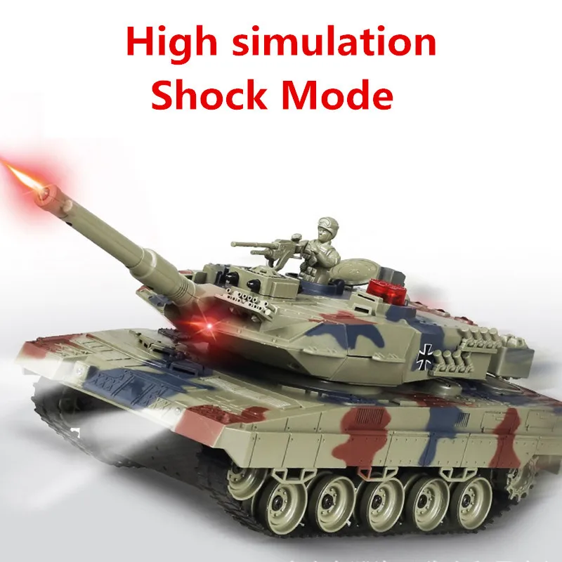 Simulation Smoking RC Battle Tank Crawler Light Remote Control Heavy Machine Tank One Key Smoke Artillery launch Boy Toy Gift 2