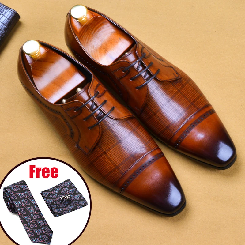 Men genuine leather casual shoes business dress banquet suit shoes men brand brogue wedding oxford shoes for men black 2020