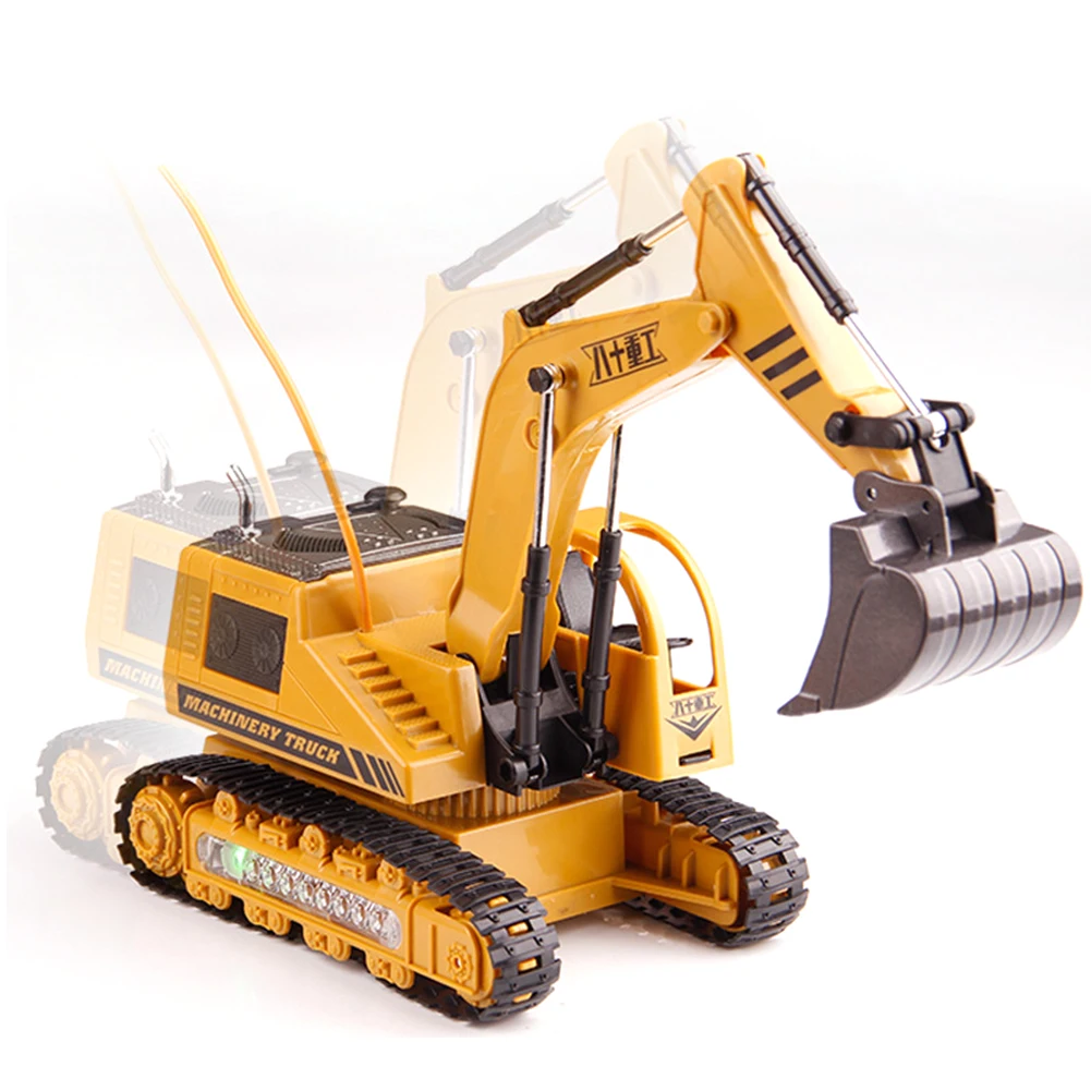 5-Channel LED Flashing Light RC Remote Control Excavator Kids Toy Collection Kids Robot RC Car Toys for Gifts rc toys