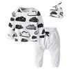 3 Pcs Newborn Baby Boys Clothes Set Cloud Print Cotton Long Sleeve T-Shirt+Casual Solid Color Pant+Hat Infant Clothing Outfits ► Photo 3/6