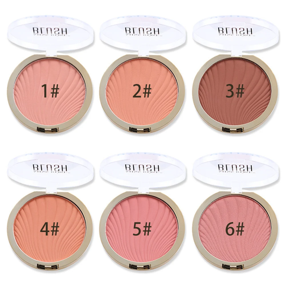 Pro 6 Colors Matte Face Blusher Powder Long Lasting Brightening Cheek Cosmetics