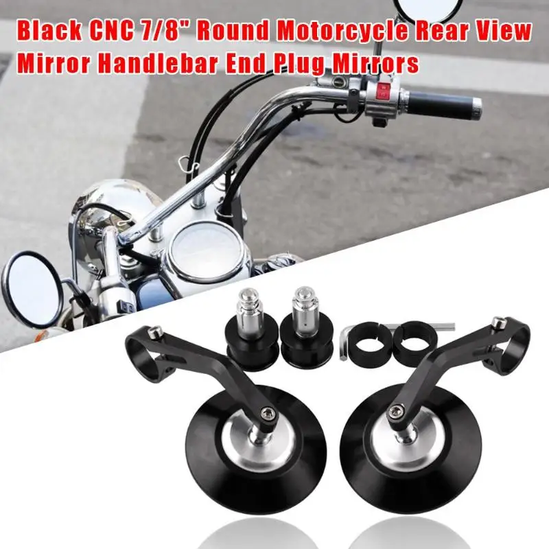 

1 Pair 7/8" Motorcycle Rearview Mirror Round Handlebar Bar End Rear View Mirrors Bike Motorbike Side Mirror Car Accessories New