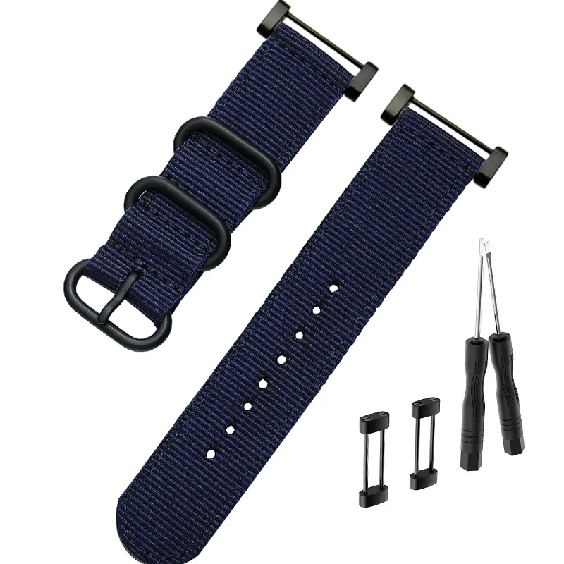COMLYO Wristband for Suunto Core Strap Nylon Watchband Replacement 24mm bands nylon Smart Bracelet for Suunto Core Band - Цвет: Blue