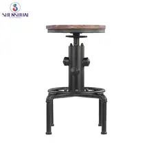 Металлические Промышленные барные стулья iKayaa, барные стулья, регулируемые по высоте, Вертлюг, топовый кухонный обеденный стул, трубчатый стиль, барный стул