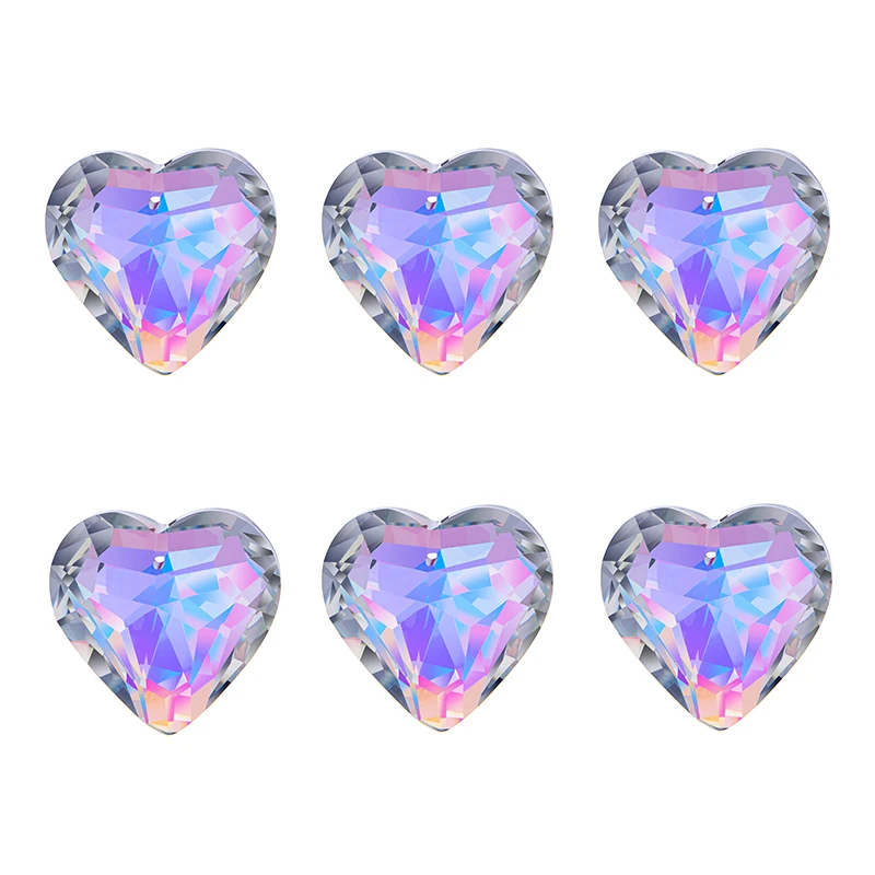 H&D 1PCS Suncatcher K9 Crystal Heart Shape Prisms Hanging Crystals for Windows Rainbow Maker Pendant Prism with Rope,50mm 