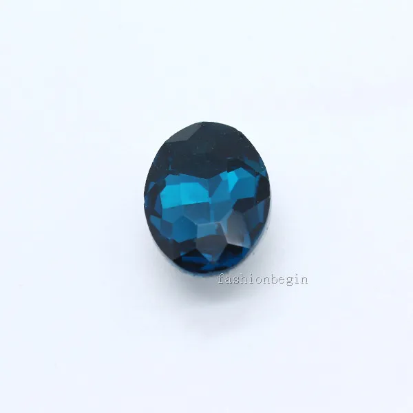 capri blue 20p 8x10mm Oval color pointed foiled back Glass fancy stone faceted crystal rhinestones jewels shoes,bag,clothes,hairclip repair - Цвет: capri blue