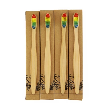 

Environmentally Colorful Wood Toothbrush high quality Oral Care bamboo toothbrush for Adults Reusable Bamboo Travel Utensils