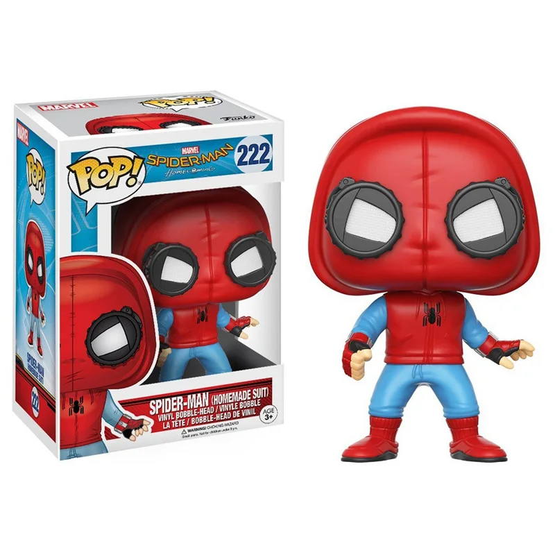 Funko POP Marvel Мстители 3: война бесконечности Железный человек паук ПВХ фигурка куклы Коллекция Модель игрушки Детские подарки на день рождения - Цвет: with box 222