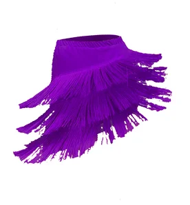 Purple Для взрослых, юбка для латинских танцев, сексуальный женский топ, костюм с кисточками, Самба, танго, платья для соревнований, перформанс, женское платье для латинских танцев - Цвет: Purple