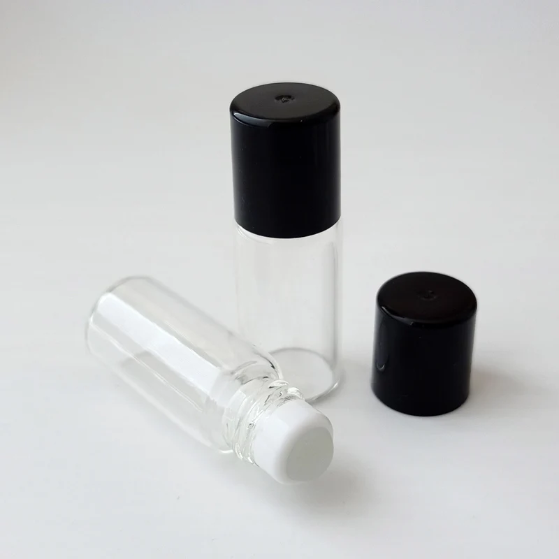 Black Glass Ball 100 шт./лот, 3 мл, мини-флакон для эфирных масел, флакон многоразового использования, пустые флаконы для парфюма - Цвет: Black Glass Ball