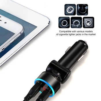 

Multi-function Rotary 5V 3.1A Dual USB Car Charger With LED Display Universal Mobile Phone Car-Charger One For Two Charger