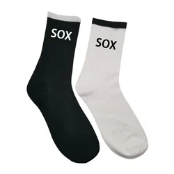 Wholesale Cotton Black and White Plaid Crew Brand Logo Design Custom Socks Low MOQ