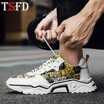 

Lace Up Sneakers for Men Low Top Shoes for Men Casual Platforms Man Tennis 2020 Comfortable Canvas Shoe Male Graffiti Zapatos B1