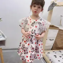 Летние Детские платья с героями мультфильмов и накидкой для девочек, милая одежда принцессы, 5 шт./партия