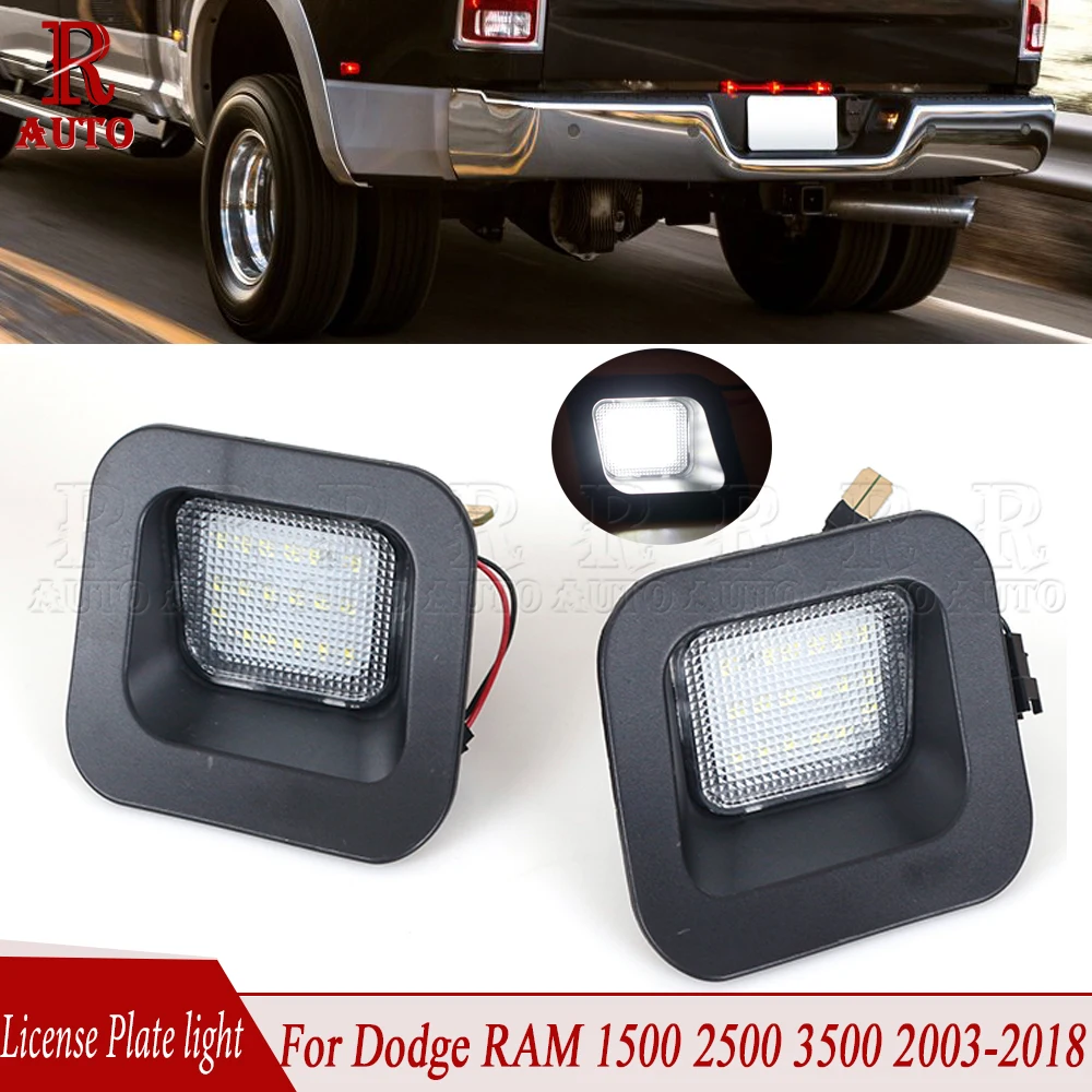 R-Auto 2 Pcs Led Luce Targa Posteriore Lampada Targa Car Styling Per Dodge Ram 1500 2500 3500 2003 2004 2005 2006-2018